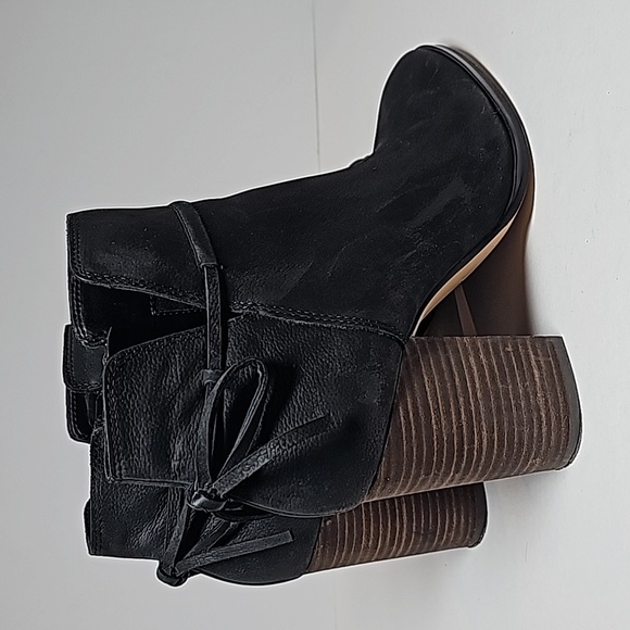 Gibson Latimer Rachel Bootie Ankle Boots Women’s Sz 9 Black Leather Stacked Heel - Picture 4 of 16